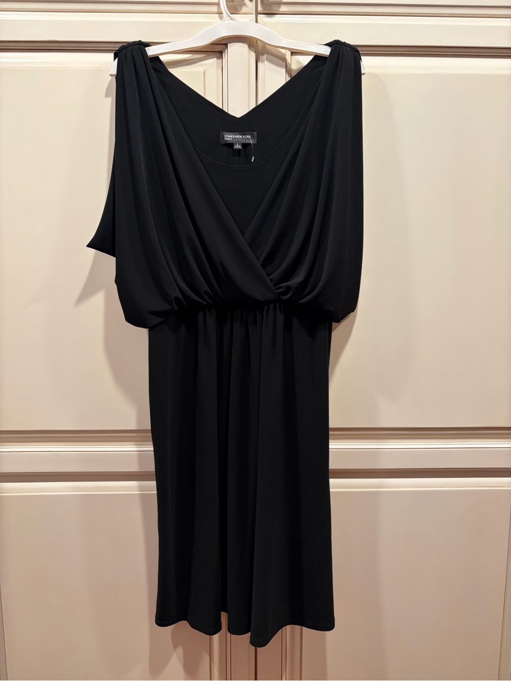 None of New York black Draped V-Neck Women’s Dress